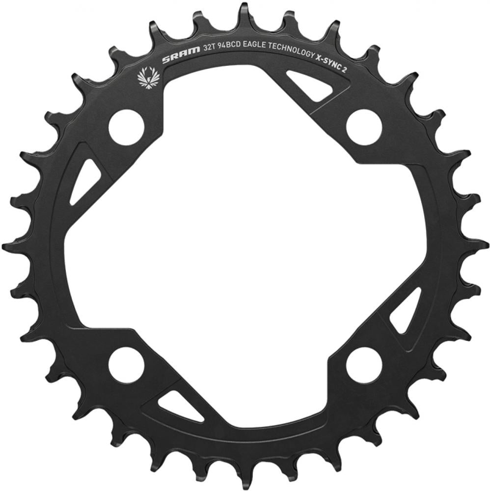 SRAM X-Sync Kettenblatt E-MTB 94 BCD 32T schwarz - Robustes Stahl-Kettenblatt für E-Mountainbikes