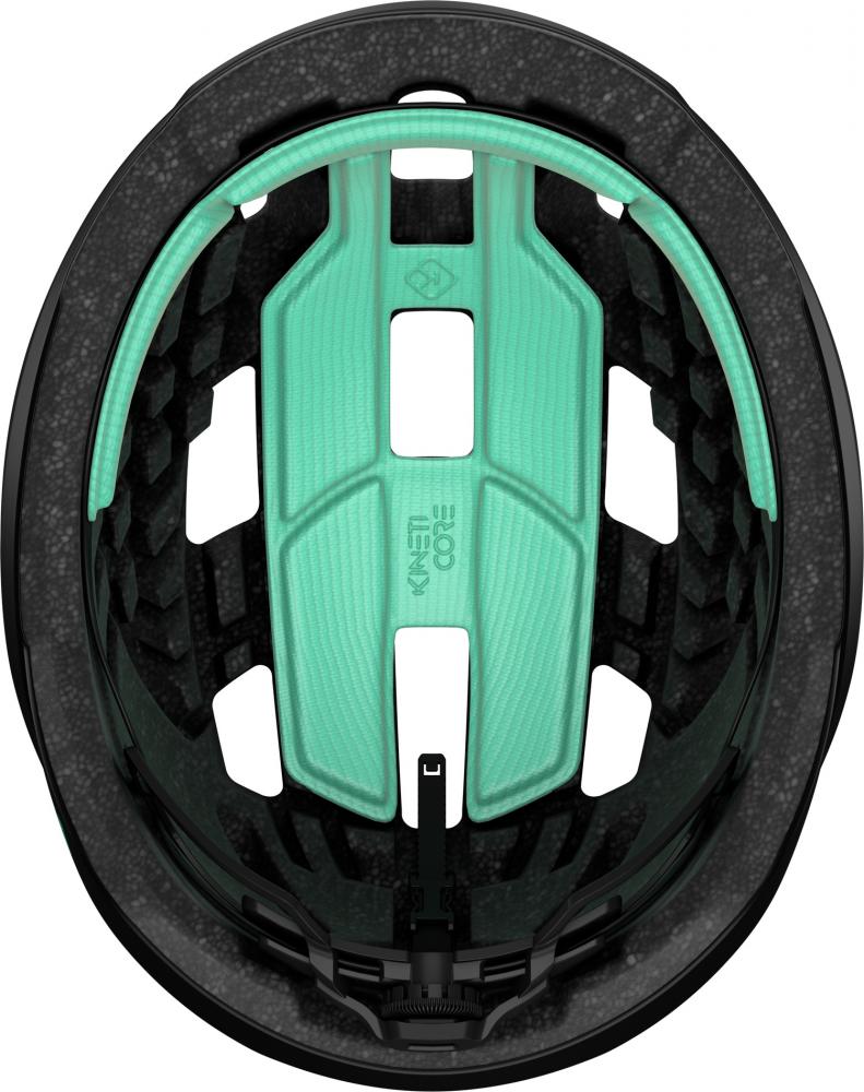 LAZER Rennradhelm Tonic KinetiCore, matt schwarz, Innenansicht mit mintgrünem KinetiCore System.