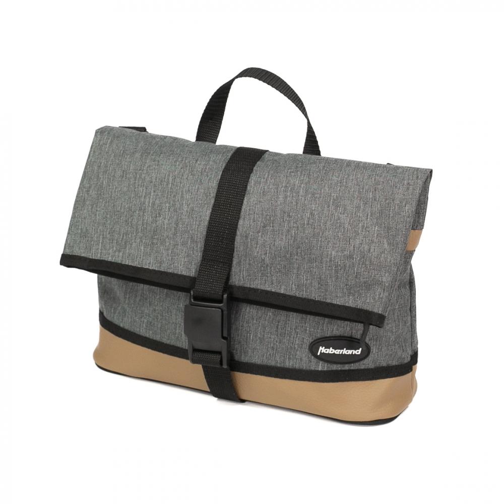 Haberland Lenkertasche Mel eMotion grau/hellbraun - elegante Lenkertasche mit KLICKfix