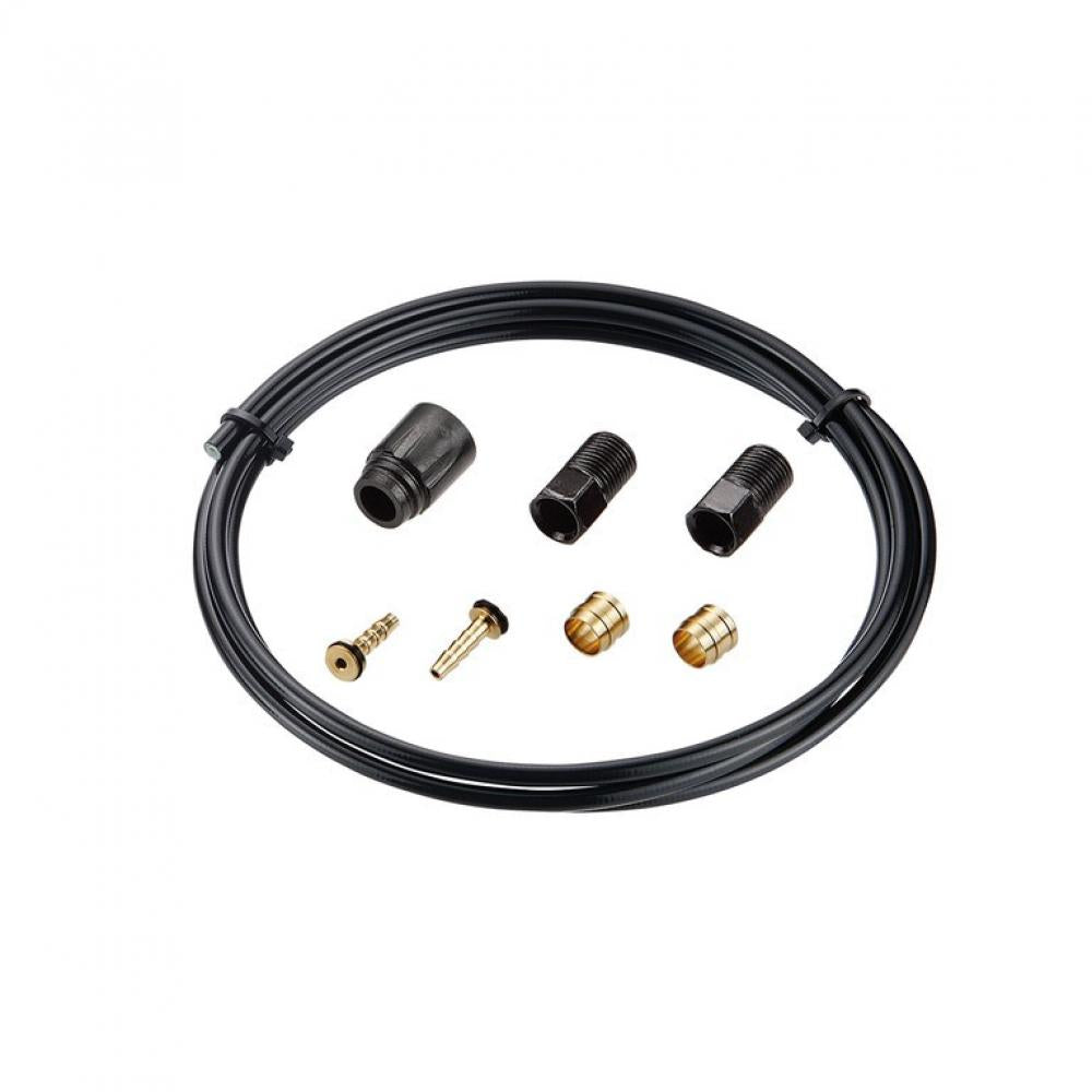 TEKTRO Bremsleitung 2000mm schwarz ohne Banjo mit Fittings für präzise Bremsperformance.