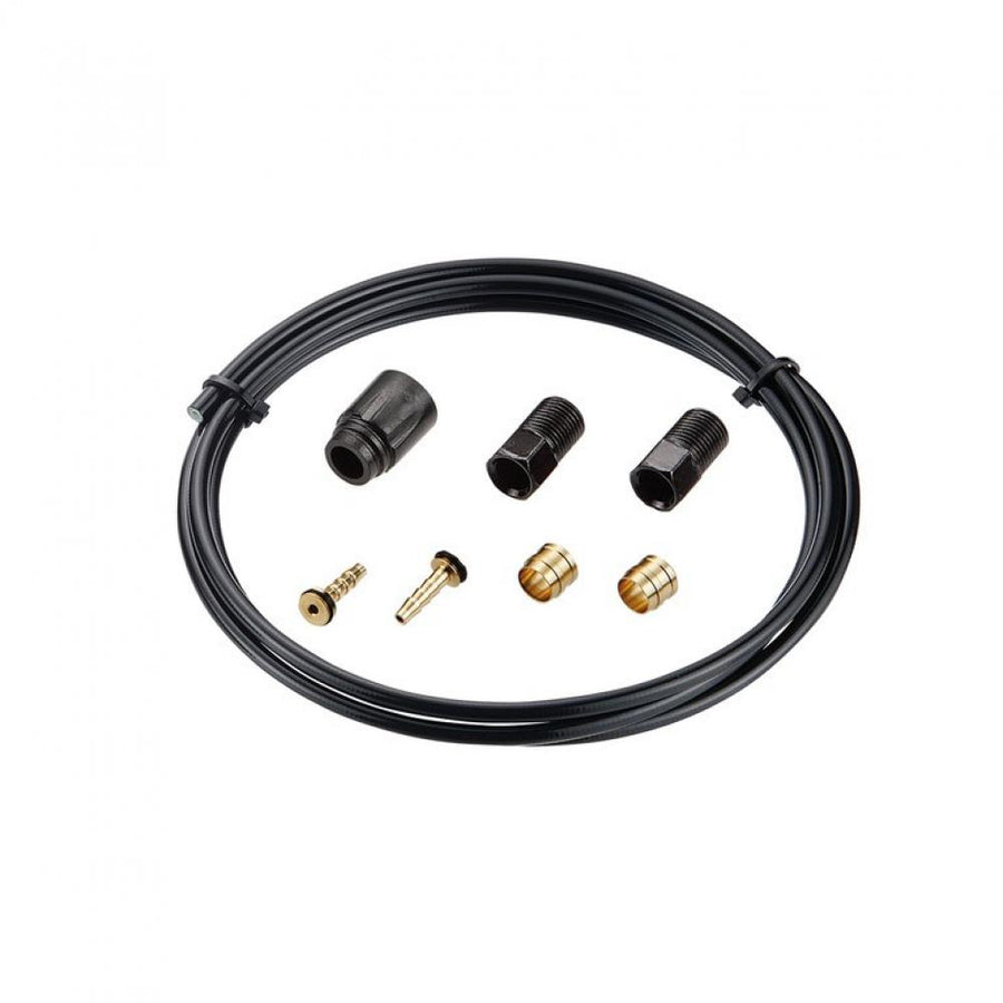 TEKTRO Bremsleitung 2000mm schwarz ohne Banjo mit Fittings für präzise Bremsperformance.