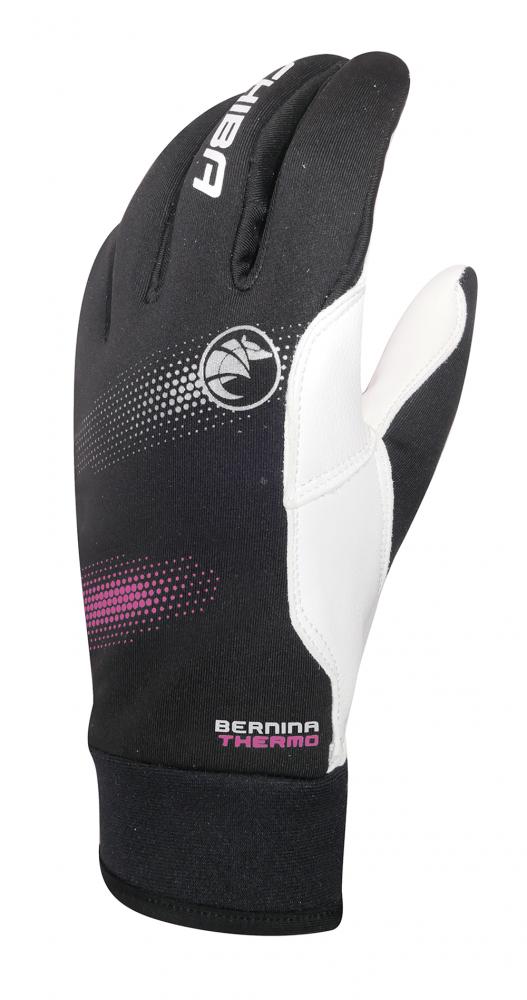 CHIBA Bernina Thermo - winddichte, atmungsaktive Fahrradhandschuhe schwarz/pi, Gr. 8,5