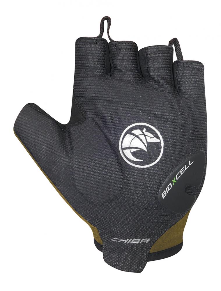 CHIBA BioXCell Road - Radhandschuhe kurz, L, olive, ergonomische Gelpolsterung