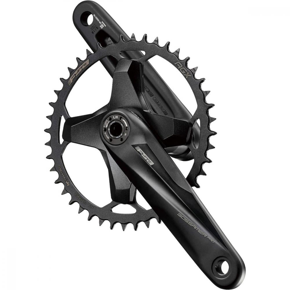 FSA Kurbelgarnitur Gossamer Pro MegaExo AGX+ 165 mm Schwarz - steife Performance für Gravel & Road