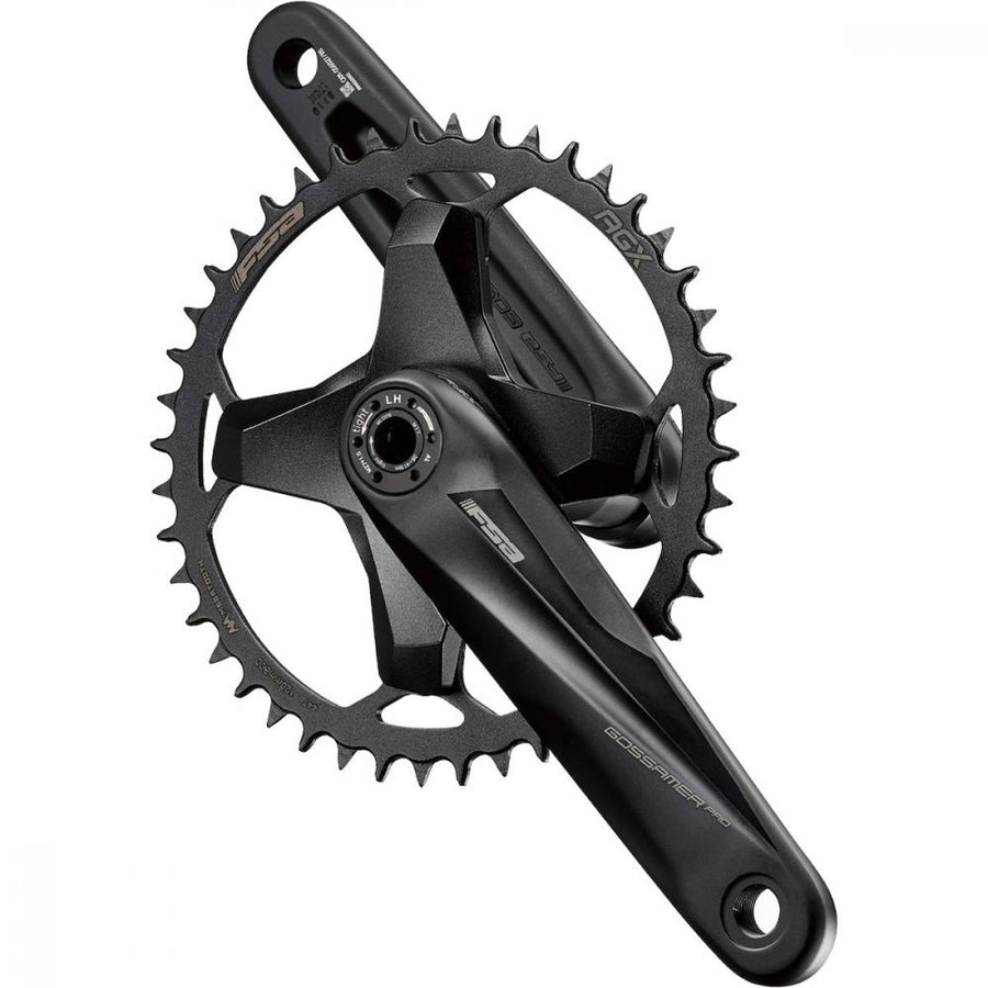 FSA Kurbelgarnitur Gossamer Pro MegaExo AGX+ 165 mm Schwarz - steife Performance für Gravel & Road