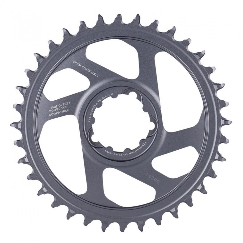 Graues SRAM X-Sync 2 Eagle Kettenblatt 36T mit 3mm Offset Boost 148 kompatibel.