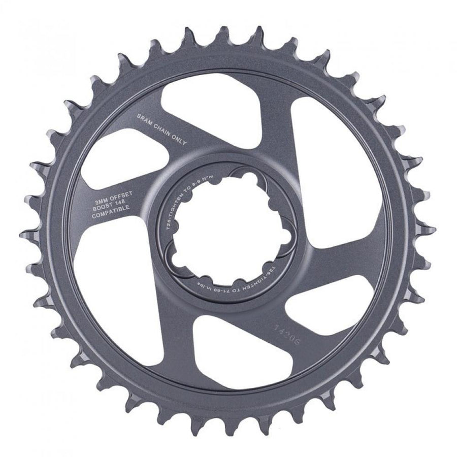 Graues SRAM X-Sync 2 Eagle Kettenblatt 36T mit 3mm Offset Boost 148 kompatibel.