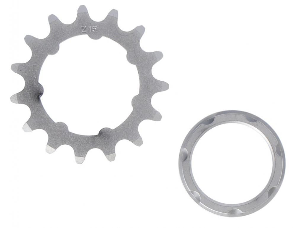 Single Speed Ritzel 1/8",15 Zähne Mit Träger Matt Verchromt