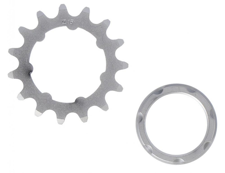 XLC Single Speed Ritzel 15 Zähne 1/8" matt verchromt mit Träger