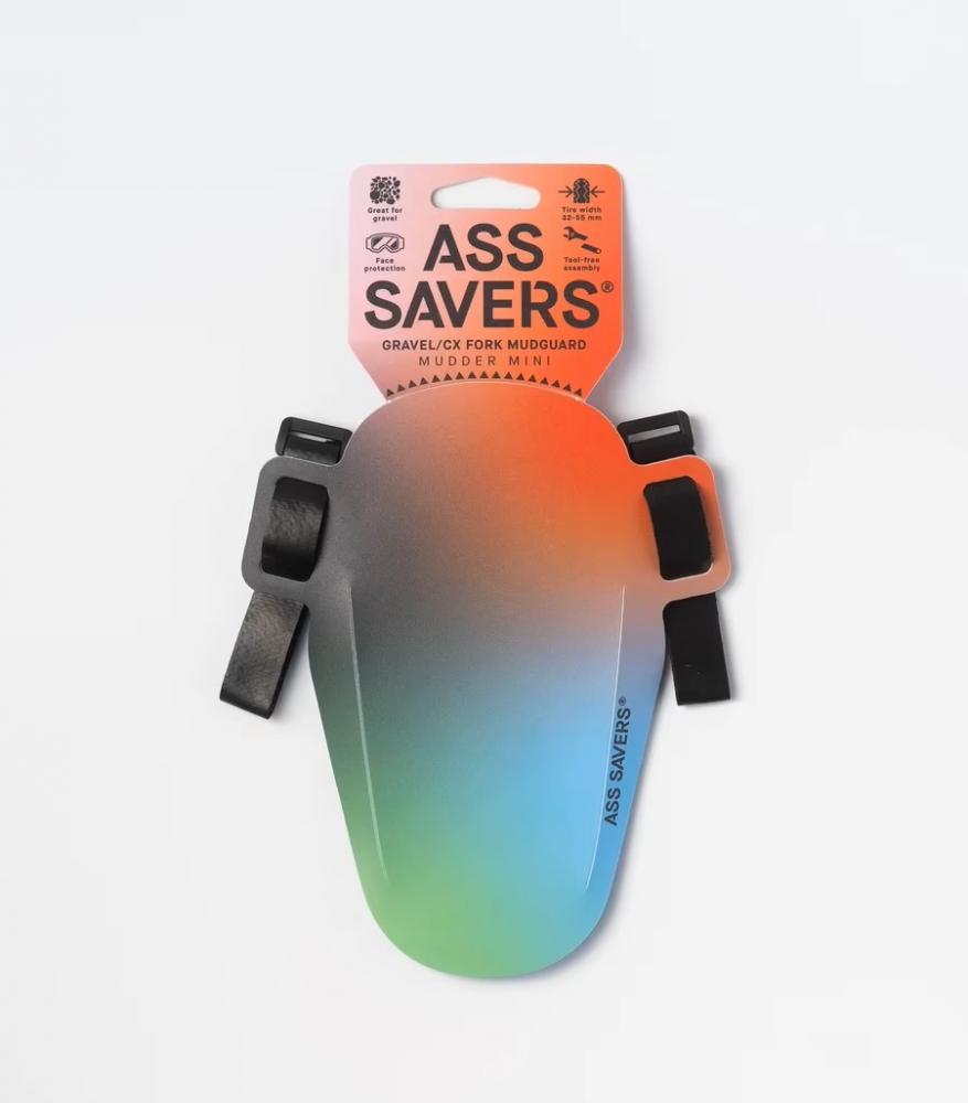 Ass Savers MFM-1 Mudder Mini Spektrum: Leichter (21g) Spritzschutz für Gravelbikes (Reifen 32-55mm), schützt Gesicht und Steuersatzlager, einfache Montage mit rutschfesten Klettbändern