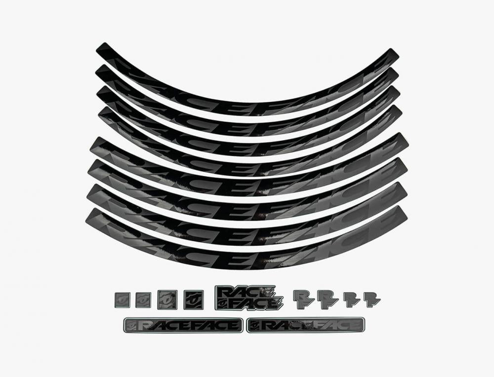 Race Face Laufrad Decal Set, XL, black schwarz - stylisches Upgrade für dein Laufrad