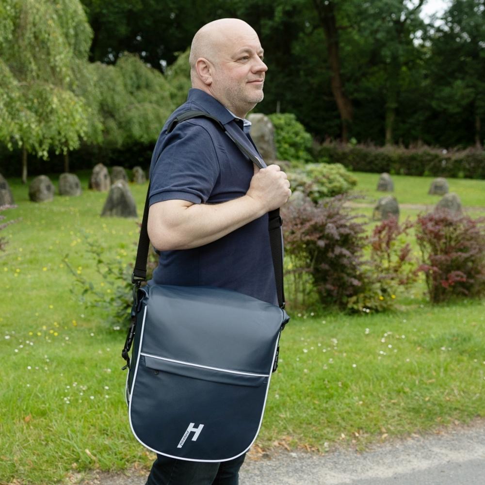 Haberland Frontträger-Tasche eMotion anthrazit/reflex - stabile Fronttasche für KLICKfix