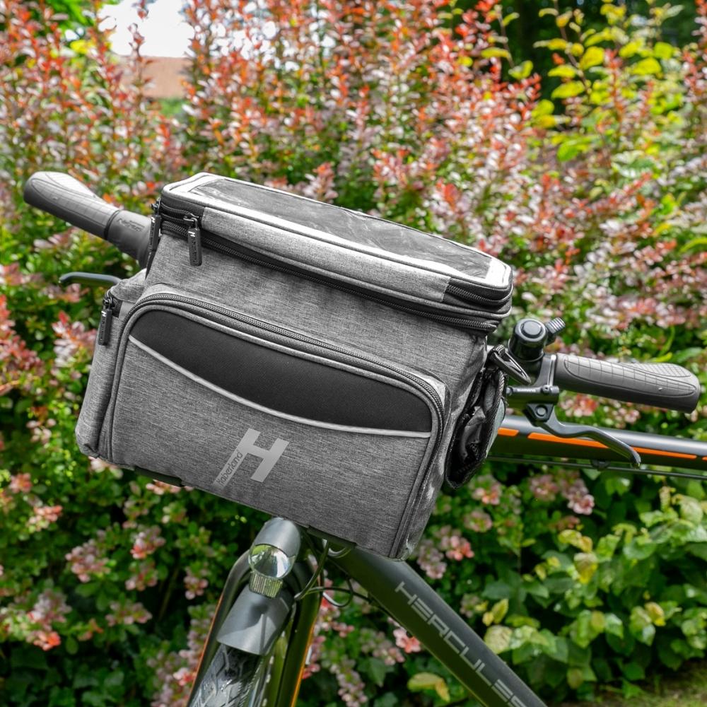 Haberland Lenkertasche 10l Max Plus grau - praktische Lenkertasche mit KLICKfix