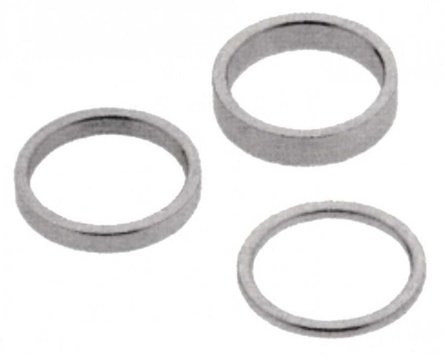 Ergotec Fahrrad Steuersatz Spacer Set 1 1/8 Zoll, unterschiedliche Dicken, silberfarben.
