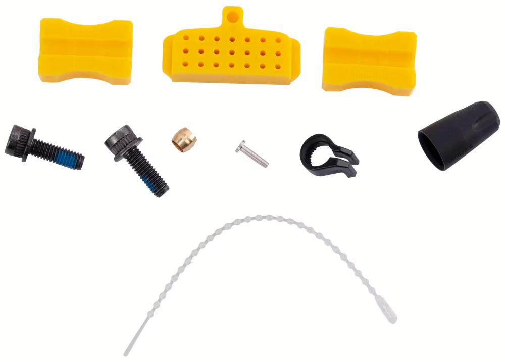 SHIMANO DEORE M6100/6120 HR hydraulisches Scheibenbremsen Montage-Kit: Beläge, Schrauben, Olive, Kabelbinder.