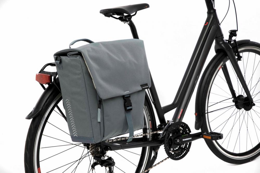 New Looxs Radtasche Tulum Single Grey Green 18 l Grey - praktische Gepäckträgertasche