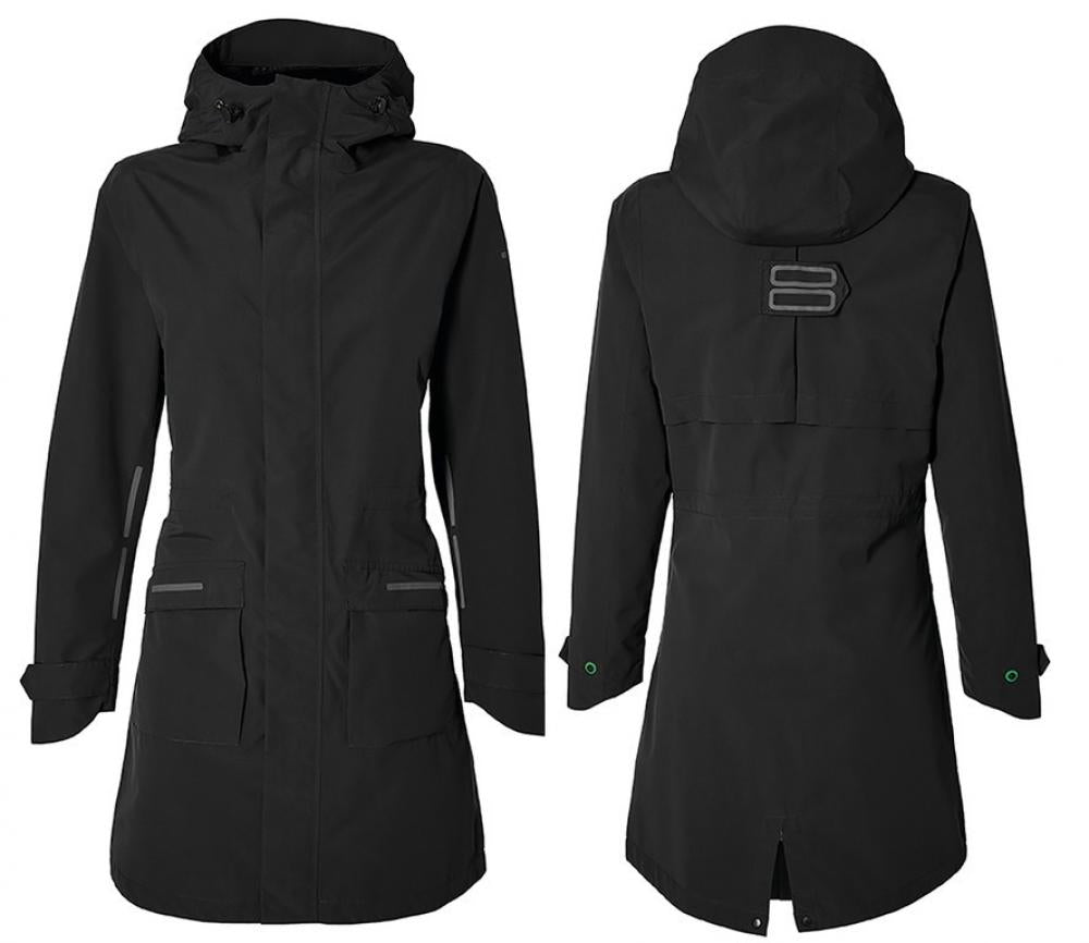 Basil Regenparka Mosse Women Jet Black L - Wasserdichter Damen Fahrrad-Regenmantel - Bekleidung