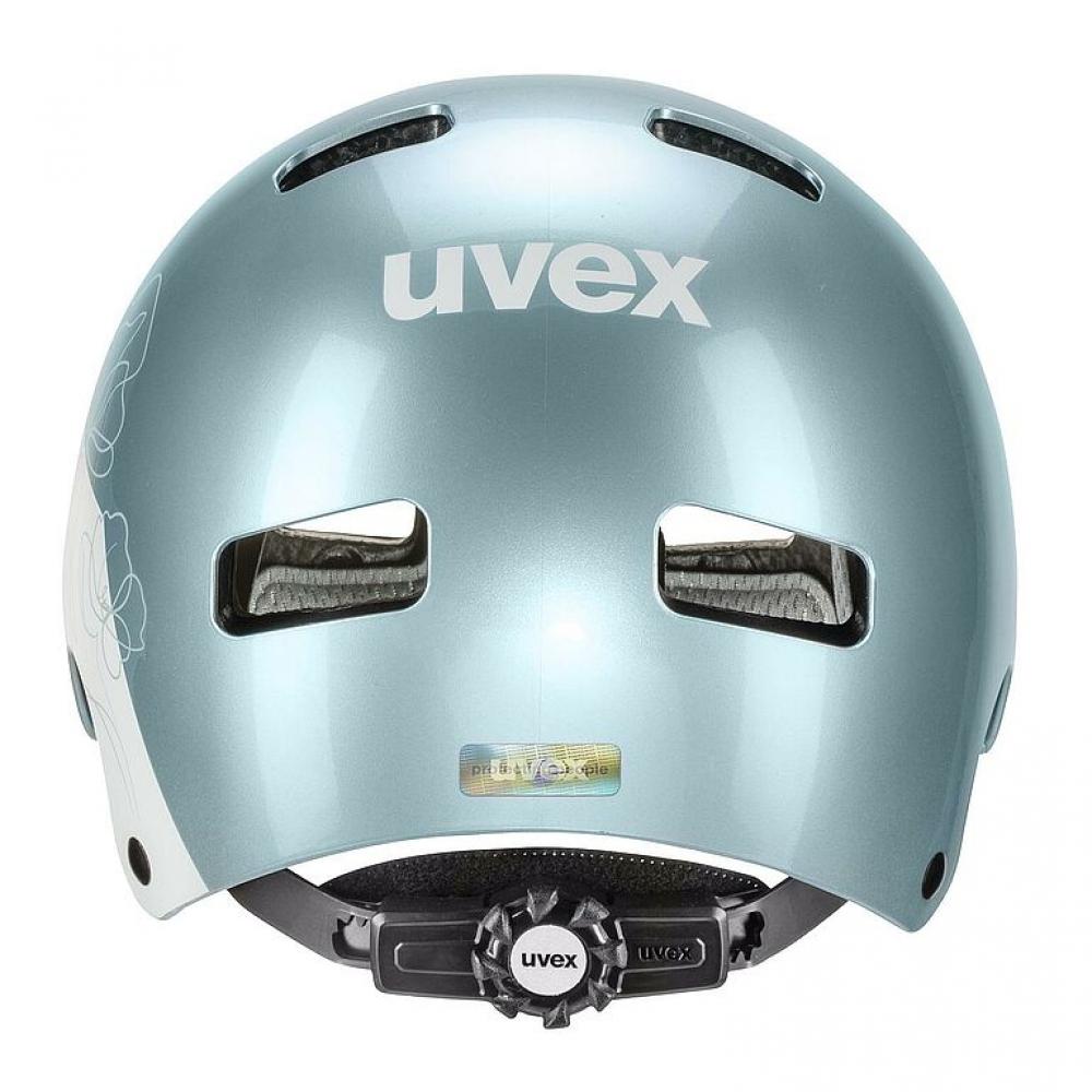 Uvex Kid 3 Kinder-Fahrradhelm Cloud-White 51-55 cm  robuster Hartschalenhelm mit EPS-Innenschale, 10 Belüftungsöffnungen, IAS Größenanpassung, Monomatic Verschluss, waschbare Polster
