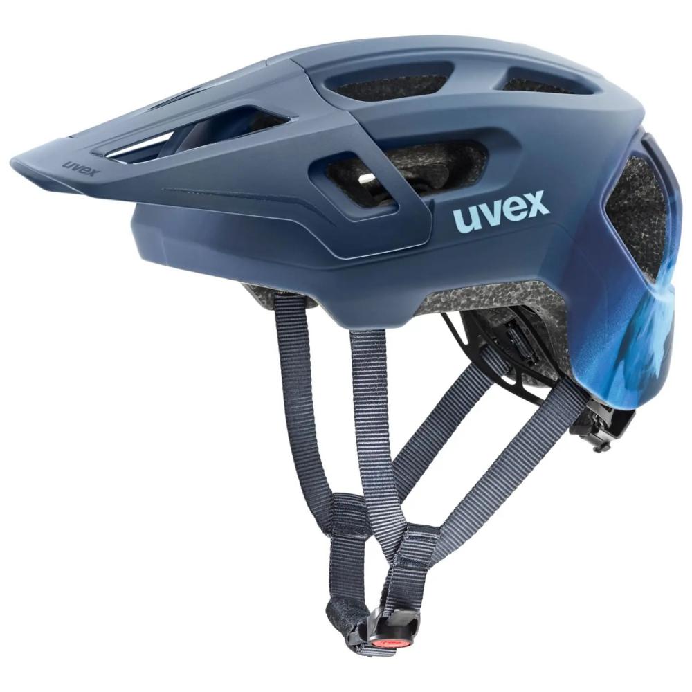 UVEX react jr. Fullface Kinder MTB Helm dusk blue matt 52-56cm mit Monomatic Verschluss.