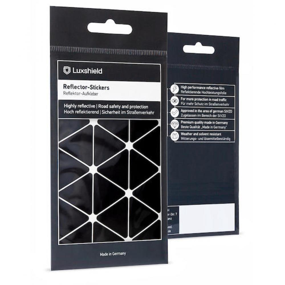 Luxshield Reflektor-Sticker Dreieck Groß Schwarz - mehr Sichtbarkeit und Sicherheit
