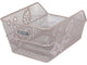 Basil Cento Flower - Hinterradkorb 38x24x11 cm, engmaschig, Stahl, nude metallic - fest montierbar, max. 10 kg, Blumenmotiv