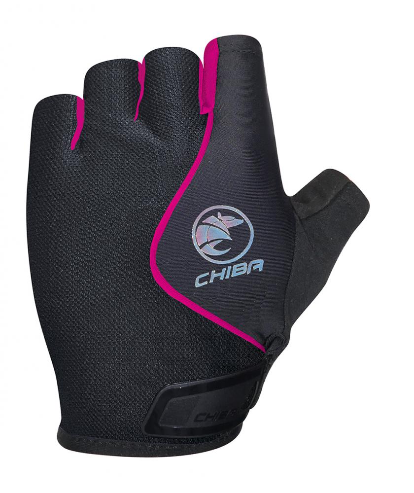CHIBA Lady Air Plus - Radhandschuhe Damen, kurz, M, schwarz/pink, atmungsaktiv