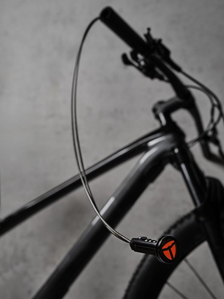 Lenker Lenklock Fahrradschloss im Lenker - 130 cm Länge Zahlenschloss leicht und unauffällig ideal für gerade Lenker Aluminium/Carbon hoher Diebstahlschutz - Rahmenschloss