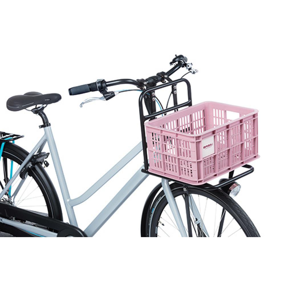 Basil Fahrradkiste S, 17,5L, rosa, recycelter Kunststoff, 39x29x20cm, kompatibel mit MIK/Racktime, ideal für Damen-, Herren- und Kinderfahrräder.