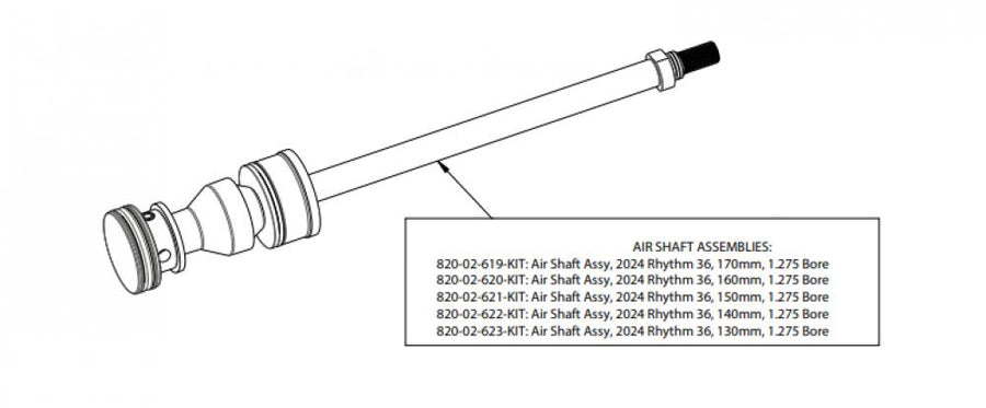 FOX Service Set Air Shaft Assy Rhythm 36 130mm - präziser Luftfeder-Service