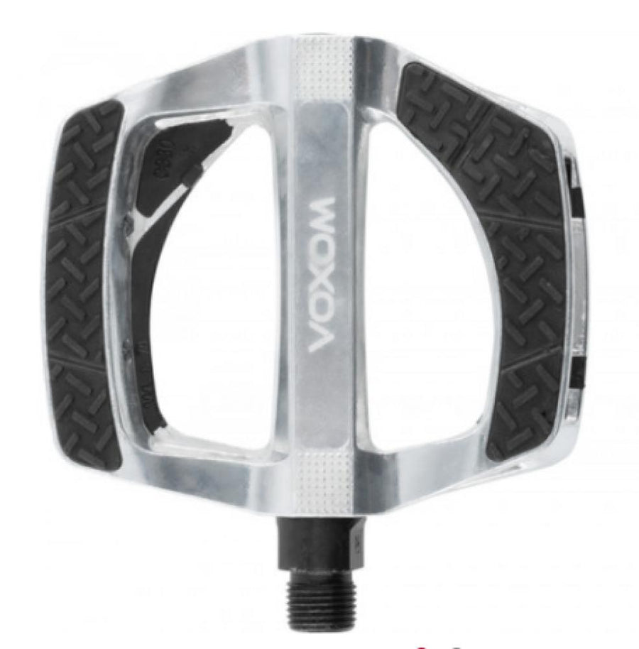 Voxom Pedal MTB Flat Pe25 silber Aluminium-Körper 7mm Boron-Achse Gleitlager