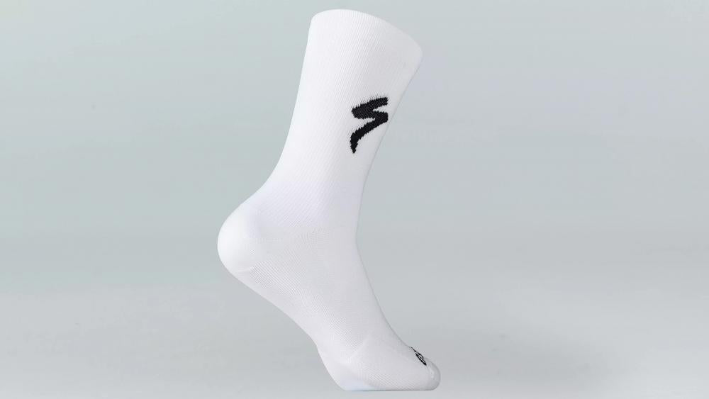 SOFT AIR TALL LOGO SOCK WHT/BLK S - Hohe Sportsocken mit Logo - Bekleidung