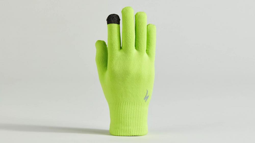 Specialized THERMAL KNIT Handschuh LF HYP S HYPER GREEN - Warmer MTB Langfinger Handschuh für Herbst und Winter - Handschuh Langfinger