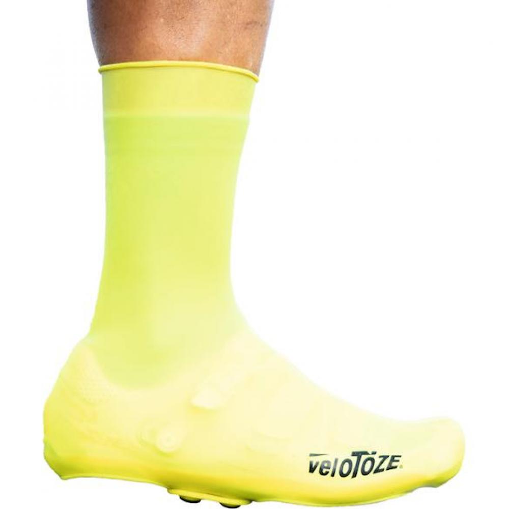 VeloToze Silicone Snap Road Überschuhe M (40,5-42,5) - Neongelb, wind- und wasserdicht
