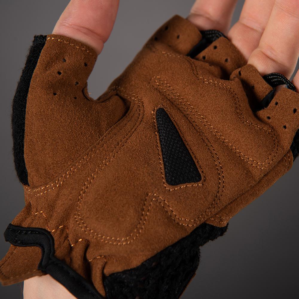 Retro - Radhandschuhe Kurzfinger Schwarz/braun, Größe M, Atmungsaktiv