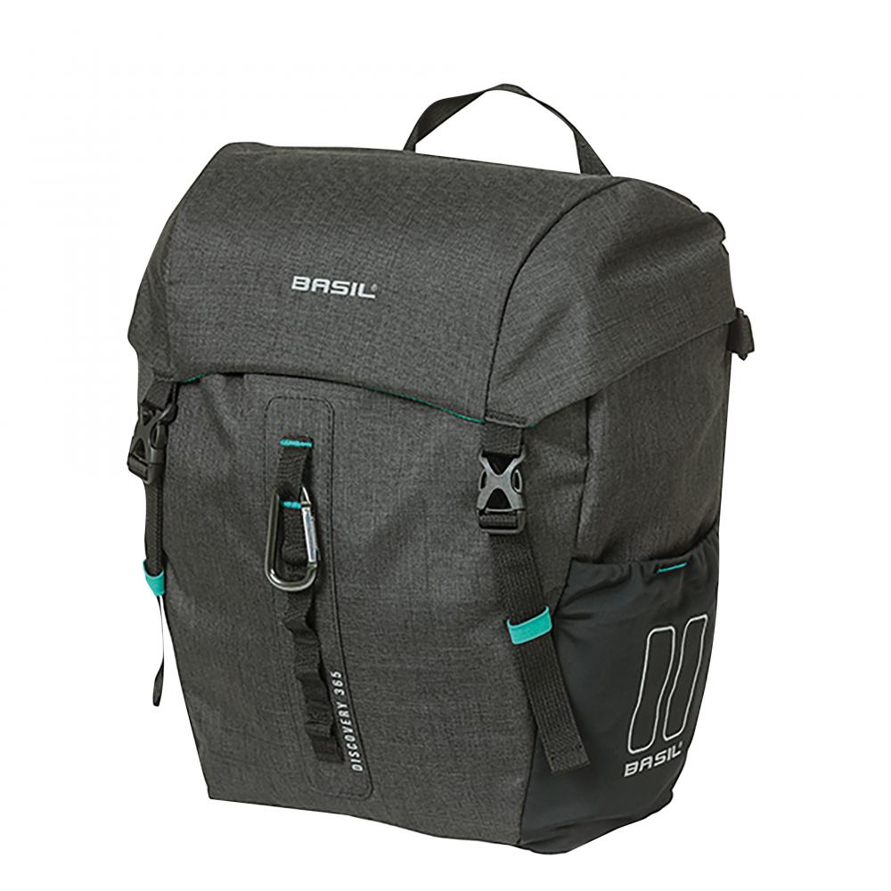 Basil Gepäckträgertasche Discovery 365D MIK Hooks Einzeltasche 9 Liter - wasserabweisend - mit Regenhülle Karabiner Schultergurt & …
