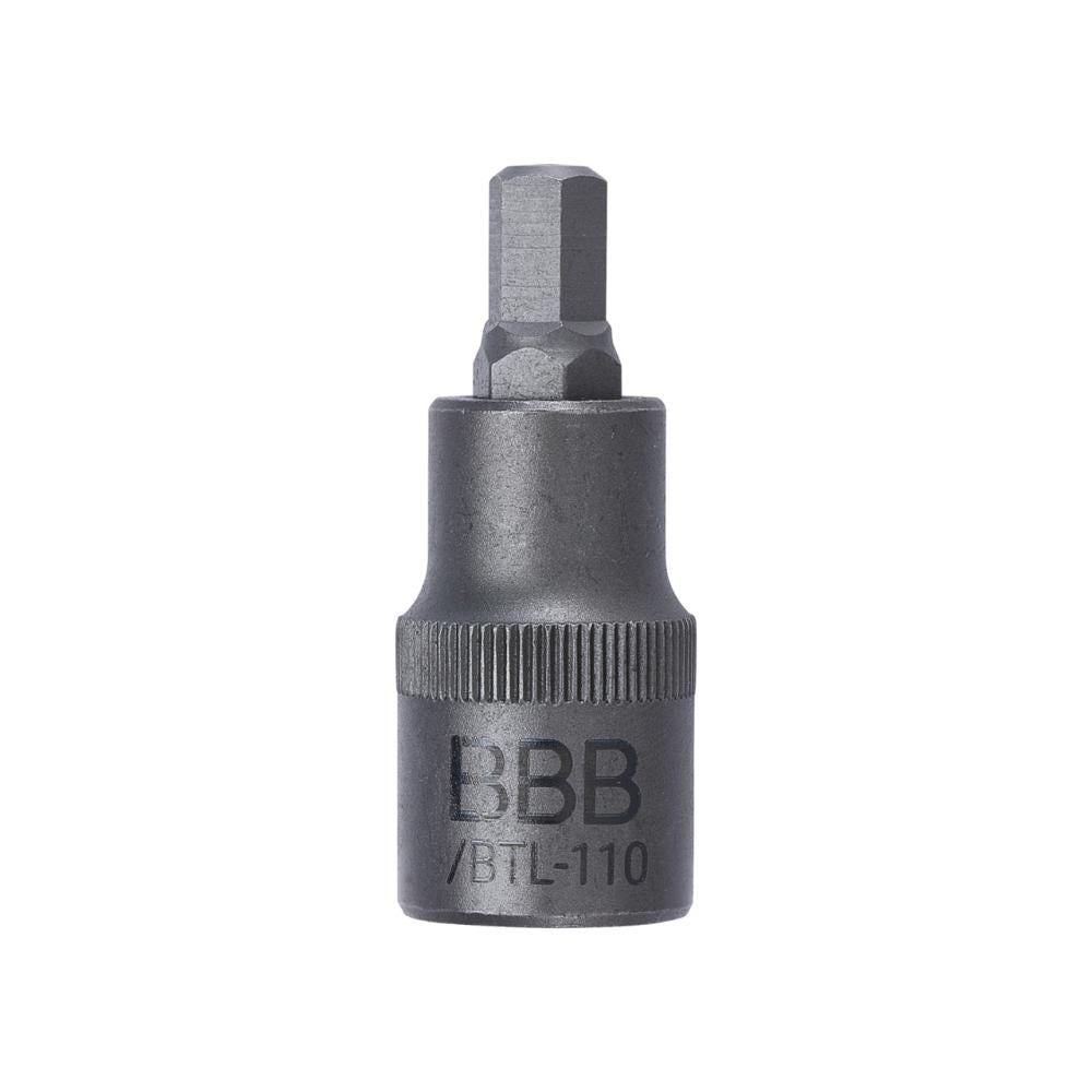 BBB Cycling HexPlug 8mm Innensechskanteinsatz 1/2 Zoll, silberner Steckschlüsseleinsatz für Fahrradreparaturen.