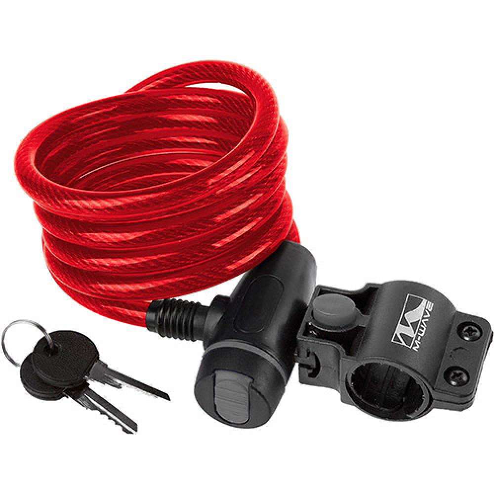 Spiralkabelschloss Clip-on-halter L 180 Cm D 10 Mm Rot
