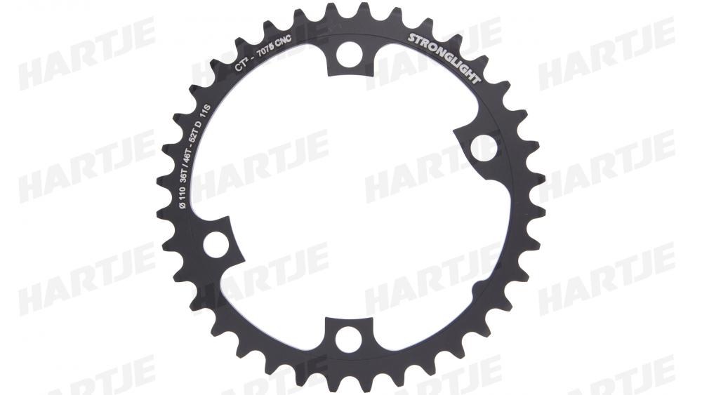 STRONGLIGHT KETTENBLATT CT2 SCHW 4 ARM ULTEGR R8000 110MM 36Z nur mit Kettenblatt 46/52Zähne kombinierbar