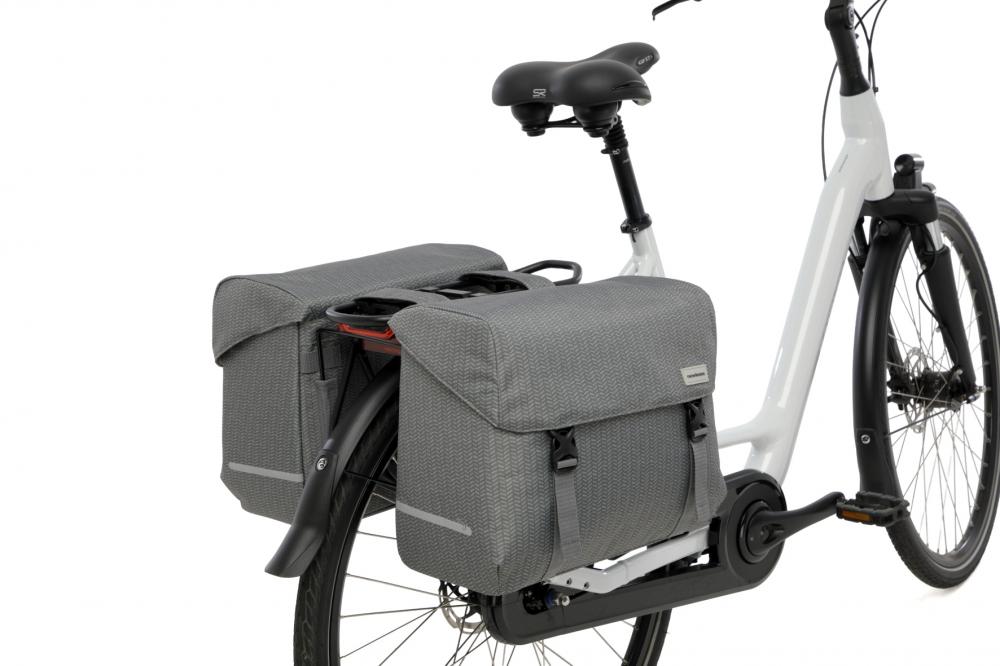 New Looxs Doppelpacktasche Mondi Joy Double Nima 2x18L Grey - stilvolle Fahrrad-Gepäckträgertasche