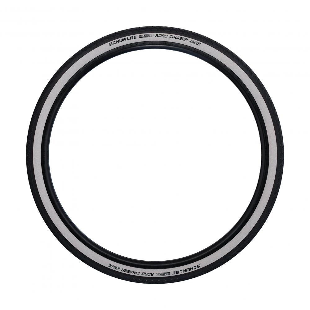 Schwalbe ROAD CRUISER Fahrradreifen 28x1.75 (47-622) schwarz-weiß mit K-Guard Active Line Schutz.