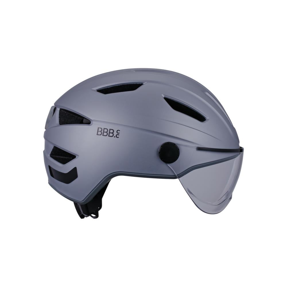 BBB Cycling Helm Move Faceshield M matt grau - sicherer E-Bike- und Speed-Pedelec-Stadthelm