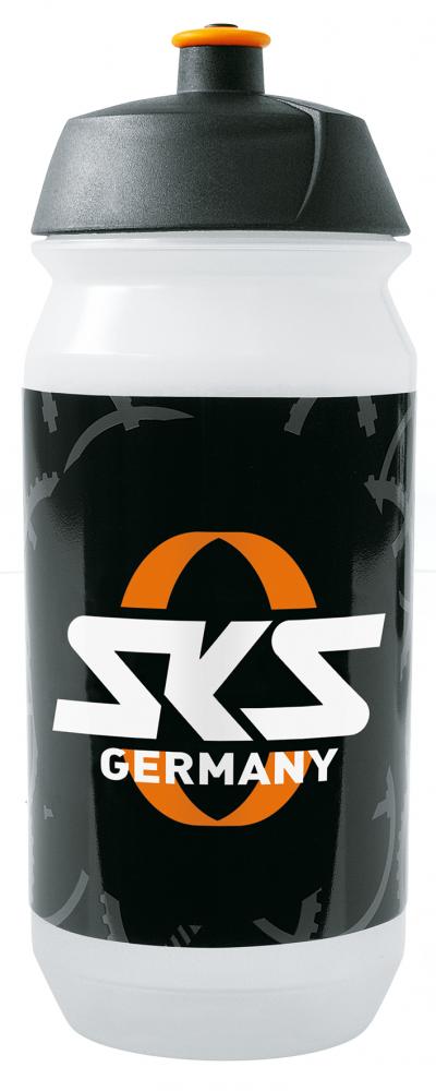 SKS Trinkflasche Small - 500 ml, transparent, SKS Logo, robuster Kunststoff, handlich, BPA-frei, ideal für Sport und unterwegs