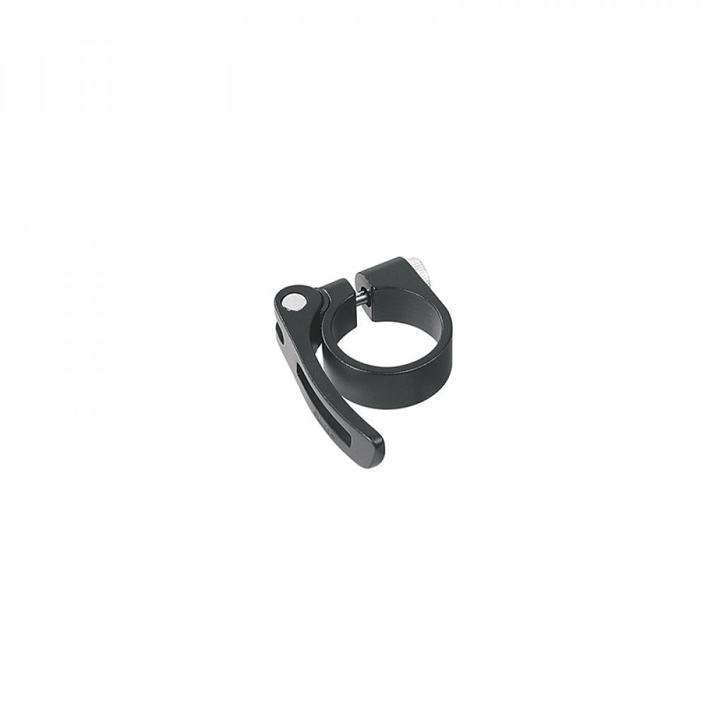 Ergotec Sattelklemmschelle SCQ-080 28,6mm schwarz - Aluminium-Schelle mit Schnellspanner für Fahrradsattelstützen