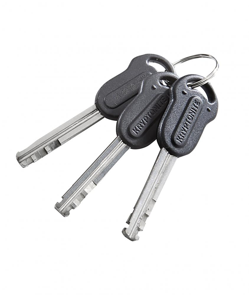 Kryptonite Evolution Disc Lock: 3 schwarze Schlüssel für Bremsscheibenschloss.