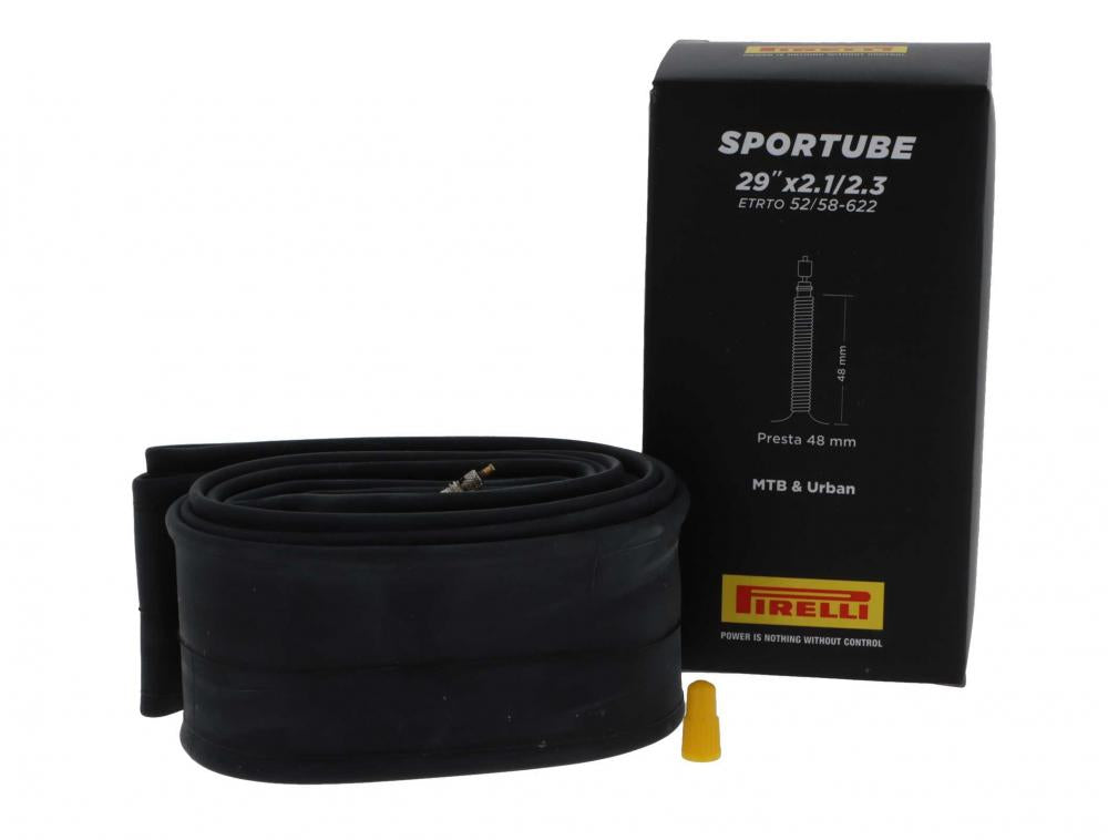 Pirelli Schlauch SPORTUBE 29 29 schwarz - robuster Fahrradschlauch mit 48 mm SV Ventil