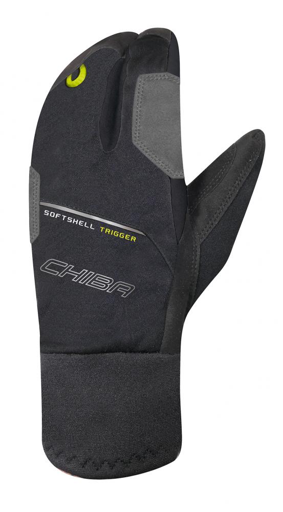 CHIBA Softshell Trigger - winddichte Radhandschuhe, Lobster-Style, Touchfunktion, Größe 11