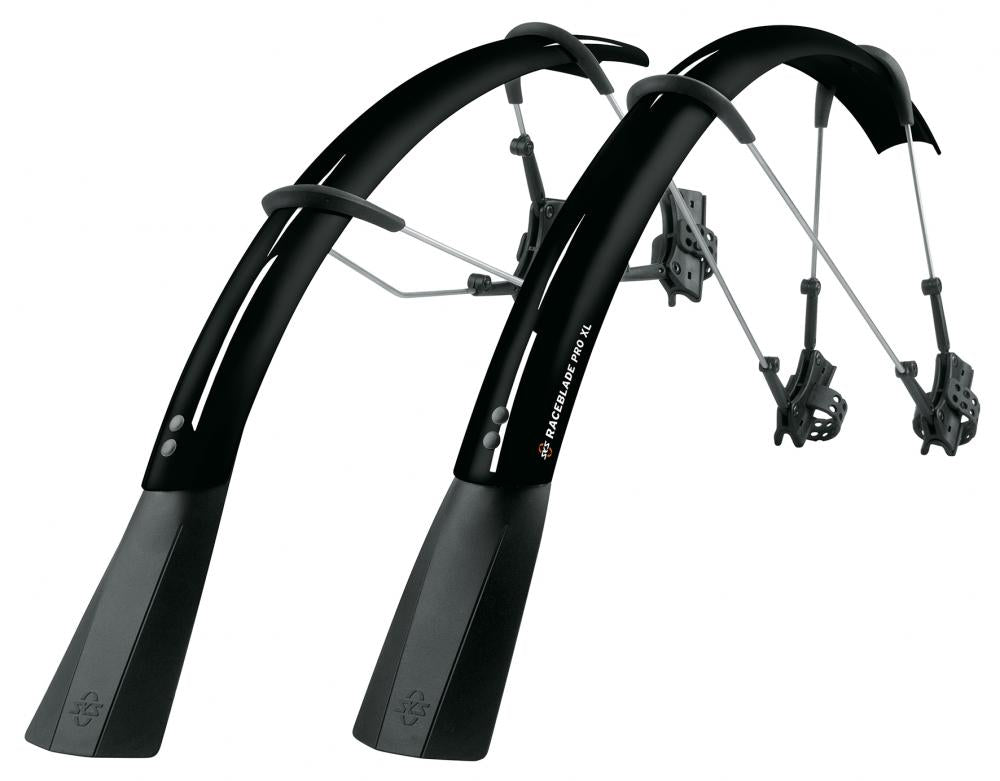 SKS Raceblade Pro XL Schutzblech-Set 28" schwarz - Für Reifen 25-32mm - Quick-Release - Aero & Disc kompatibel - Extra langer Spoiler