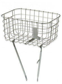 Basil Vorderradkorb Robin mit Streben 30x46x23cm silber weitmaschig Festmontage