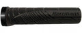 Schwarze Herrmans Shark Lock Lenkergriffe 130mm Ø 22mm mit profilierter Oberfläche und Markenlogo.