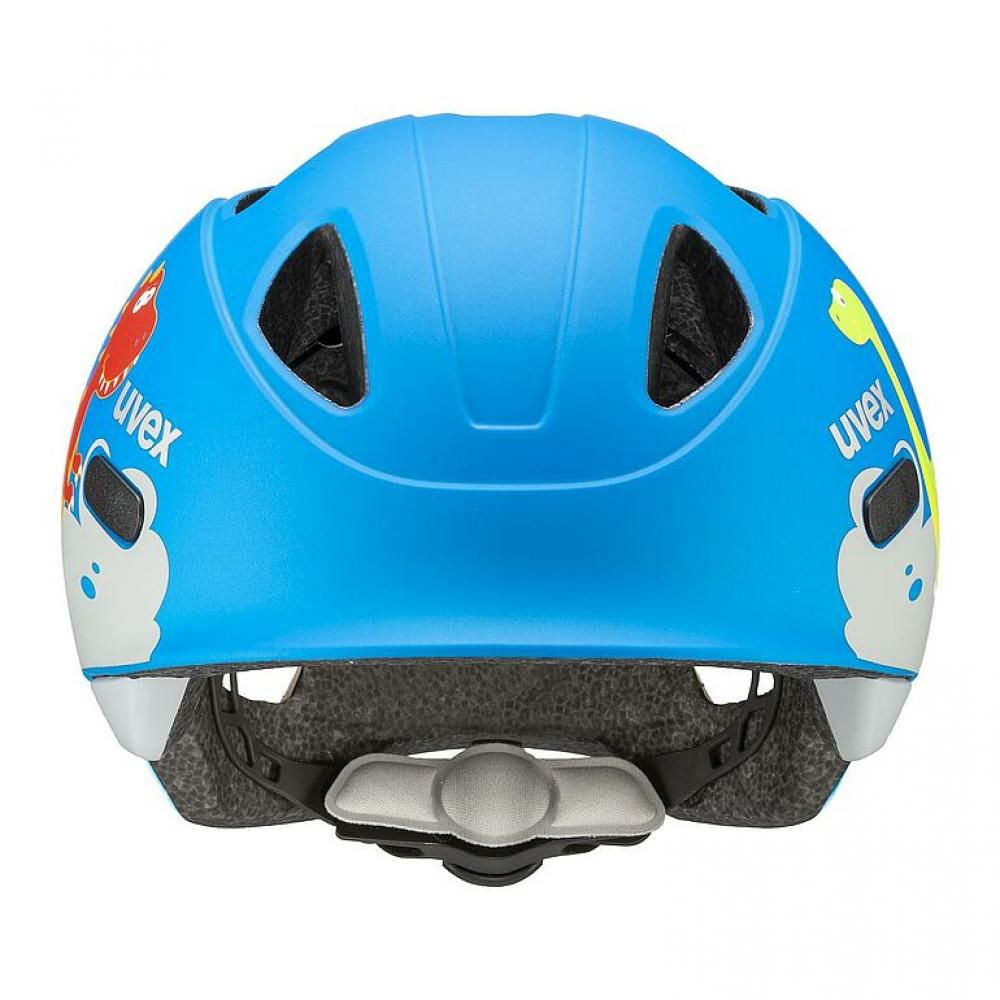 uvex oyo style - Kinder Fahrradhelm - leicht & sicher - In-Mold - xTRA Shield - KID PROtect - LED erweiterbar - Dino Blue Matt - 45-50 cm